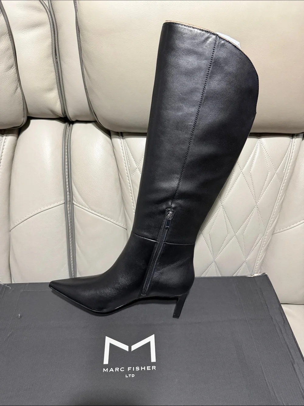 Marc Fisher Esmee Black Over-the-Knee Pointed Boot